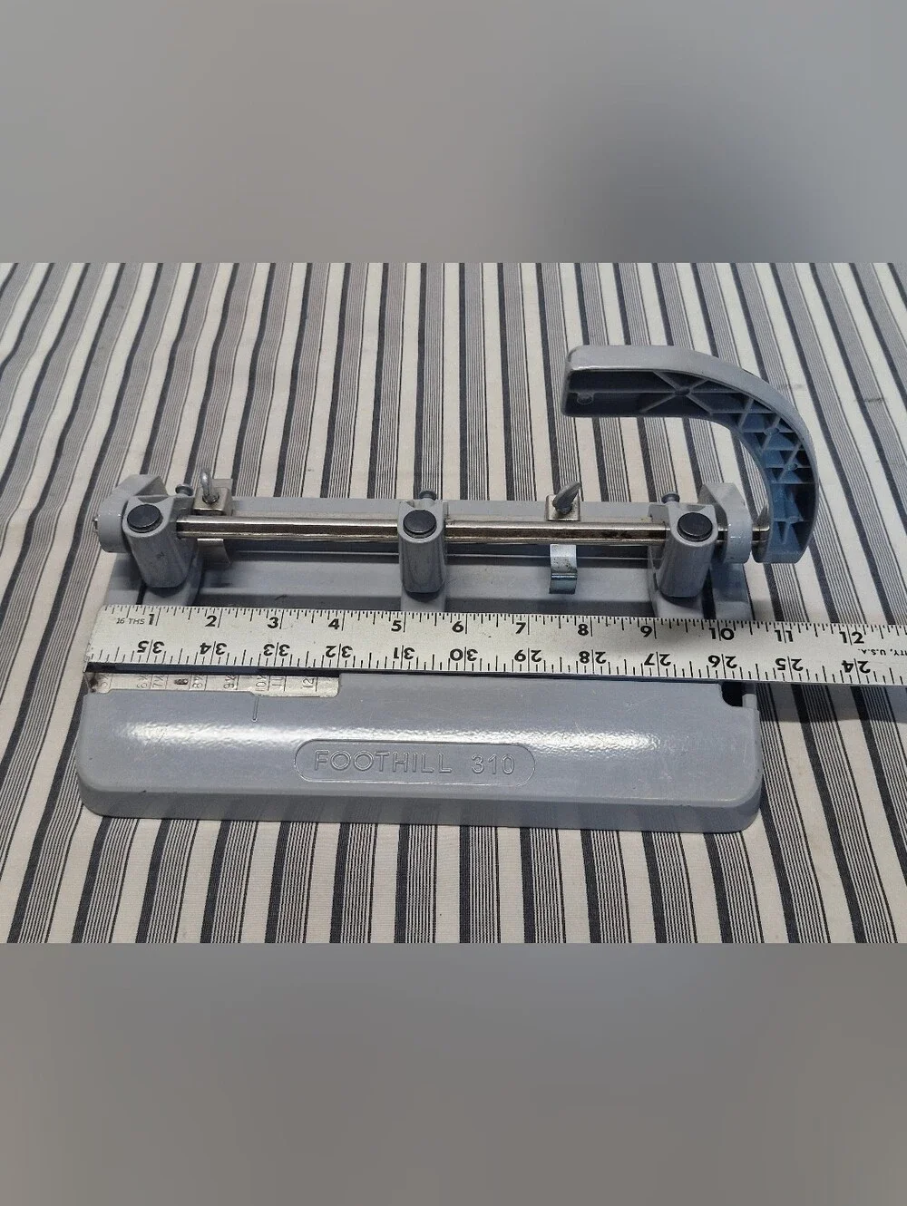 Foothill 310 Adjustable 3 Hole Paper Punch Heavy Duty Made In USA Office Binder